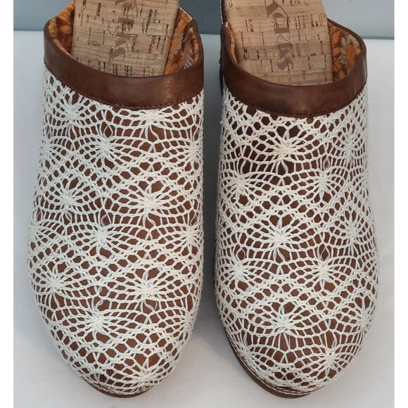 Korks By Kort Ease Nora Slip On Crochet Lace Detail Clog Mule Womens 11M 3" Heel - Picture 8 of 12